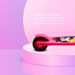 PESOMA Scooter for Kids - Road Runner Scooter for Kids of 3 to 14 Years Age Adjustable Height, Foldable & Weight Capacity 50 kgs Kick Scooter with Rear Brakes (Red)