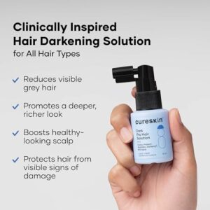 Cureskin Anti Grey Hair Serum | Reverses & Limits Greying | Dark Pro Solution Natural Hair Darkener, 30 ml (Pack of 1)