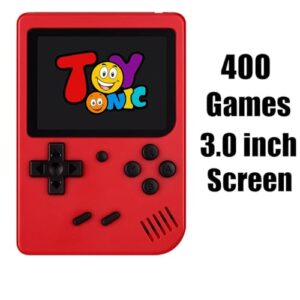 TOYTONIC Game Box 400 in 1 Retro Handheld Gaming Console with 3 Inch Color Screen, Rechargeable Battery, AV Output, Classic Video Games for Kids & Adults (Colour May Vary), Multicolour