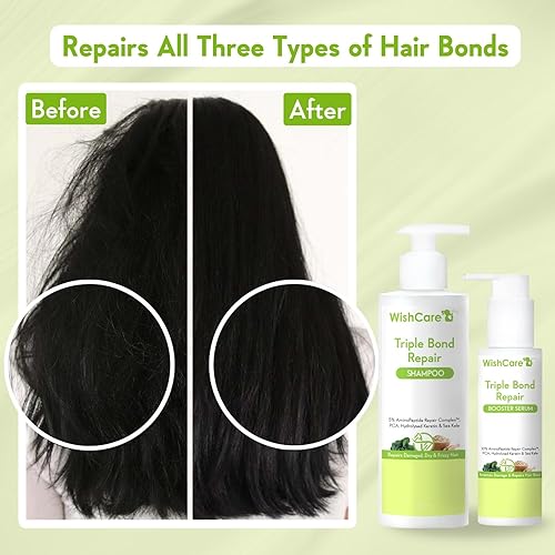 WishCare Triple Bond Repair Booster Hair Serum for Dry Frizzy Hair - 10% AminoPeptide Complex- For Men & Women 100ml
