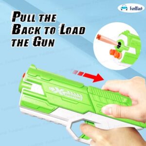 High-Speed Soft Bullet Gun Toy ? Manual Foam Dart Pistol with 4 Bullets, Long Range Shooting Toy Gun for Kids & Boys (Green)