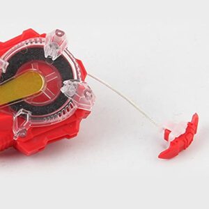 Alloy Burst Spin Top Fight Toy String Launcher L/R Turning Kids Toy Red