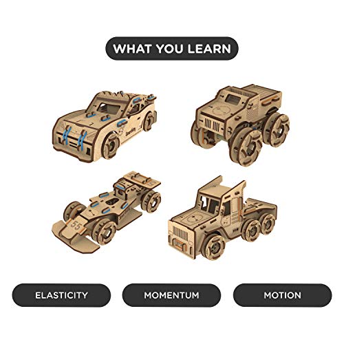 Stem 4 Torque Busters Mega Cars Pack STEM Educational DIY Fun Toys, Educational & Construction Based Activity Game for Kids 6 to 14, Best Birthday Gifts for Boys & Girls