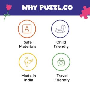 Set of 4 Wooden Jigsaw Puzzles for Toddlers 2+ | 9 Chunky Pieces Each | Vegetable Theme Educational Puzzle | Montessori-Inspired Toy for Fine Motor Skills & Cognitive Development