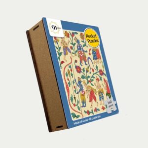 91Knots-Krishna with Devotees Wooden Jigsaw Puzzle (140 Pieces) for Adults and Kids - Beautiful Indian Artwork Puzzle | Brain Booster Games & Toys for Above 5+ Years || Christmas and New Year Gifts