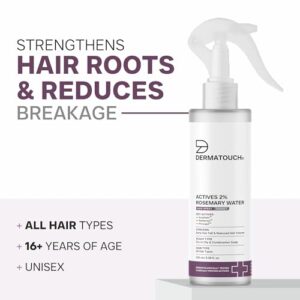 DERMATOUCH Rosemary Water Spray For Hair Growth (100 ml) | Advance 2% Actives Rosemary, Redensyl, Anagain + Procapil Hair Spray Mist for Hair Fall Control, Stimulates Hair Growth, Adds Shine , Strengthens Hair