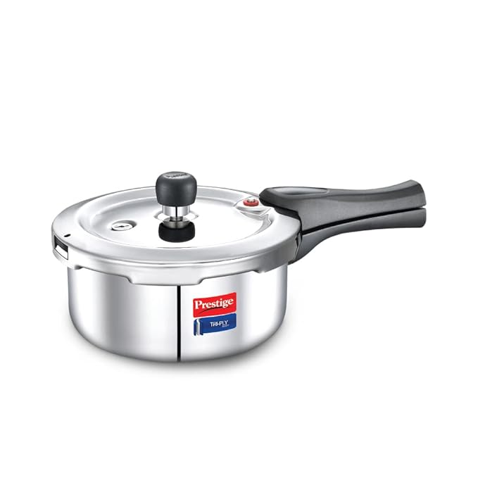 Prestige 2 Litre Triply Svachh Outerlid Pressure Cooker|Deep lid for spillage control|Gas & Induction Compatible|Triply body for even heating|Gasket Release System|5 Years warranty|ISI certified
