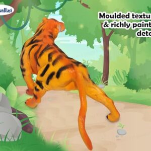 Realistic Tiger Toy for Kids - Amazing Look squeezable Wildlife Animal Figure Playset Toy for Kid 3+Years Old, Birthday Gift for Kids/Boys/Girls