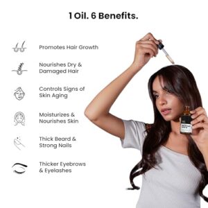 ThriveCo Cold-Pressed Jamaican Black Castor Oil for Hair, Skin, Eyebrows, Eyelashes & Nails | Promotes Scalp Health, Thicker Brows & Lashes | Prevents Hair Breakage | For Men & Women | 50 ml