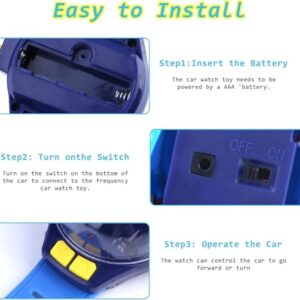 Remote Controlled Watch Car RC Toy, Mini Wrist Watch Remote Control Car Toy for Racing Racing of Boys/Girls 8-14 Years for Birthday, Christmas (Blue Lamborgni)