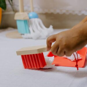 Wooden Cleaning Set for Kids (6 Pcs) | Housework Pretend Play Toys | Montessori Cleaning Toys with Broom and Mop Set