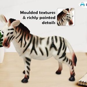 Realistic Zebra Toy for Kids - Amazing Look squeezable Wildlife Animal Figure Playset Toy for Kid 3+Years Old, Birthday Gift for Kids/Boys/Girls