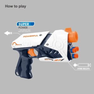 Storio Blaze Storm Soft Bullet Gun Toy with 10 Safe Soft Foam Bullets, Fun Target Shooting Battle Fight Game for Kids Boys (Super Gun), Multicolor