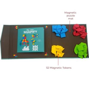 Magnalogix Shapes Puzzle Game Toddler Magnetic, Shapify Magnetic Educational Game for 4 to 6 Years Old, Travel Games for Kids, Gifts for Girls Boys