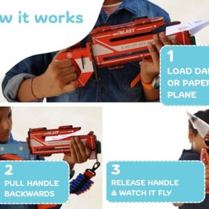 2in1 Paper Plane & Dart Launcher for 5-12 yrs Kid | Shoots Planes & Foam Darts Far | DIY Toy for Kids Ages 5-6-7-8-9-10-11-12 | Screen-Free Toy for Boys & Girls | Best Birthday Gift for Kids