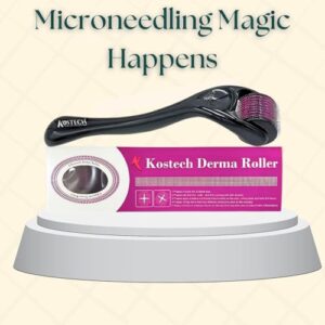 Kostech Derma Roller for Hair Growth & Beard Growth Skin Roller for Face 0.25MM,0.5MM,1.0MM,1.5MM,2.0MM,2.5MM | 540 Titanium Microneedle Roller for Scalp & Facial Hair | Skin Care Microneedling Tool (Pack of 1, 0.25mm)