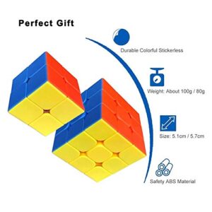 Cube Combo Set Of 2X2 3X3 High Speed Stickerless Puzzle Cube Game Toy For 14 Years And Up, Teen