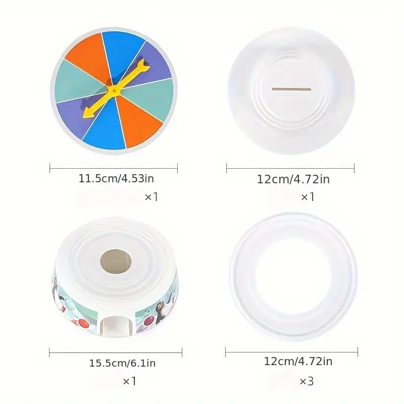 TWINZEN Penguin Ski Ball Parent-Child Multiplayer Interactive Game Track Board Game Penguin Tower Indoor Play Party Table Board Game Balance