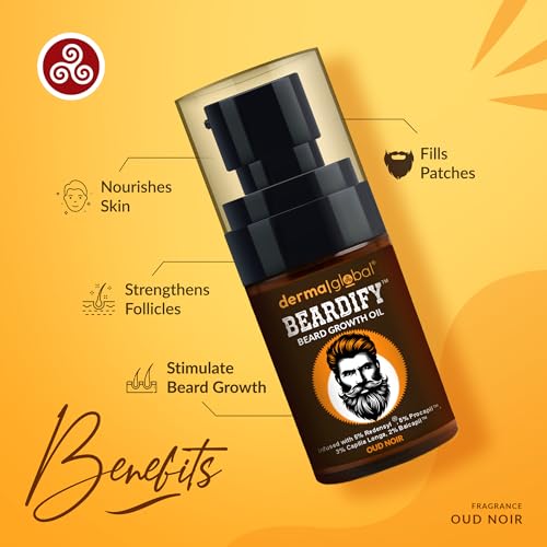 Beardify? Beard Growth Oil ? Advanced Beard Thickening & Fast Growth Formula with 25% Clinically Proven Active Ingredients with 5% Redensyl | 5% Procapil | 3% Capilia Longa | 2% Baicapil