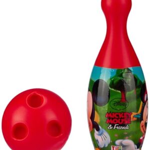 Amazon Brand- Jam and Honey Mickey Mouse Bowling Set for Kids|Indoor and Outdoor Game| with 6 Bowling Pins and a Ball|Fun Game| for The Kids 3 Years+