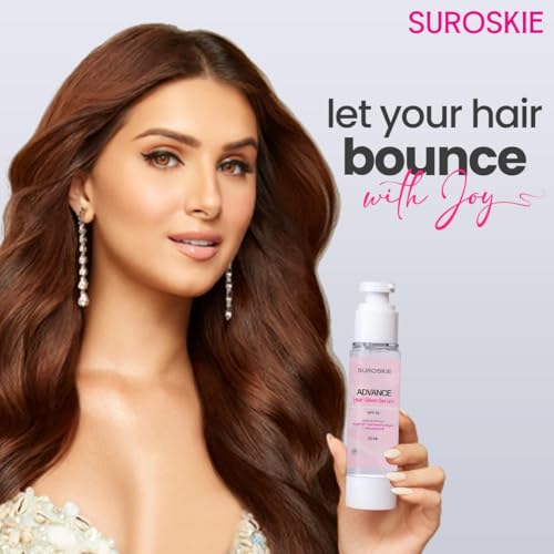 SUROSKIE Advance Glass Hair Serum 50ml | Hydrolyzed Collagen, Argan Oil | Instant 20x shine, frizz free (Upto 72 hrs) | Hair Serum for dry frizzy hair | Heat Protection Upto 230? Celsius | Women & Men