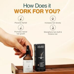 Nourish Mantra Advanced Hair Growth Serum 50ml, 3% Redensyl, 2% Anagain, 2% Procapil, 5% Rice Water, Promotes Hair Regrowth, Anti Thinning & Hair Loss Treatment,Rapid Hair Growth Serum for Women & Men