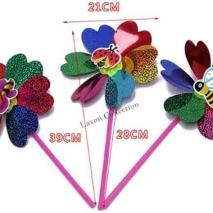 12 Pcs Pinwheel Toys Windmill for Garden Orchard Lawn Farm Beach Decor Birthday Return Gifts for Kids Boys&Girls in Bulk Multi-Color (Pack of 12)