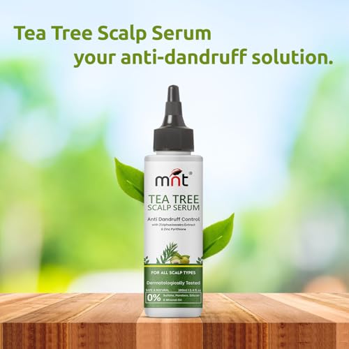 MNT Tea Tree Anti-Dandruff Scalp Serum 100 ml for Dry & Frizzy Hair | Pre Shampoo Treatment for Dandruff | Soothe Itchy Scalp and Removes Dandruff | For Men & Women