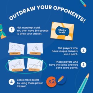 Binca Board Game - Fletter Quick Draw, Fast-paced Drawing Game, Fun for Kids, Teens & Adults, Boosts Creativity & Quick Thinking, Perfect for Family Gamenight, Gifts for Kids Ages 8, 9, 10 & Up