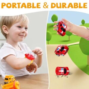 Remote Controlled Watch Car RC Toy, Mini Wrist Watch Remote Control Car Toy for Racing Racing of Boys/Girls 8-14 Years for Birthday, Christmas (Red Police car)