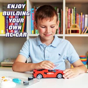 Build Your Own Rc Car Kit For Kids | 306-Pieces Stem Building Toys For Boys&Girls | Perfect Christmas & Birthday Gift For 6 - 10 Year Olds, Red