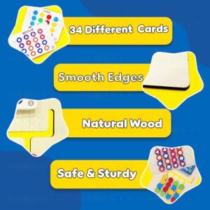 Montesori Slide Puzzle Game Toys for 4+ Year Boy 2 in 1 Color & Pattern Matching Birthday Gift for Kids Activity Toys Shape Sorter Learning Educational Mind Game for Girls 5 6 7-14 Years