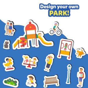 Creative Toy Magnetopia - Design Your City, Interactive Pretend Play Set for Kids, Toddlers, 60+ Magnetic Pieces, Preschool Learning Classic Board Game, Gifts for Unisex Ages 3-7