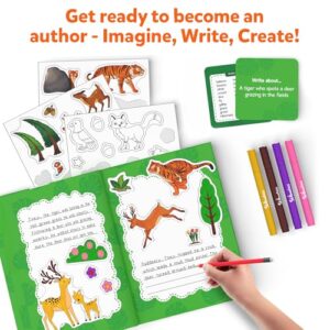 Storybook Art Kit - Create Animal-Themed Stories, DIY Craft & Writing Kit with 300+ Stickers, Scrapbooking Activity, Gifts for Kids Ages 5, 6, 7, 8, 9, 10