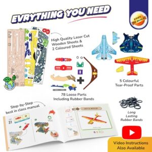 3in1 Airplanes Launcher Toy for Kids 6-12 | Build & Launch 3 Planes ? Fighter Jet, Glider, Stealth | Birthday for Boys & Girls I DIY STEM Toy for Ages 6,7,8,10,11,12 Years