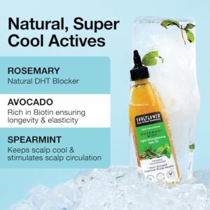 Soulflower Rosemary Mint Light Hair Oil | Hair Growth, Hair Fall Control, Dandruff & Split Ends | With Amla, Argan, Castor | Cooling Scalp Oil for Men & Women | 100% Natural & Organic | 225ml