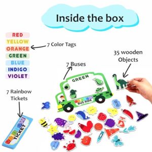 Rainbow Bus Ride ? Interactive Memory Bus Toys for Kids | Matching Color Puzzle for Kids 2-6 Years | Fun Educational Toy