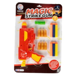 Ratna's Magic Strike Gun Toy Set, 6 Vacuum Bullets, 6 Soft Bullets, Fun Target Shooting Battle Fight Game for Kids 5+ Years