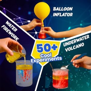 Junior Science Kit for Kids Age 4-14 Years Old, 50+ Science Experiments Including DIY - Under Water Volcano, Exploding Art, Balloon Inflator & More | Birthday Gift | Educational Toy | Stem Learning