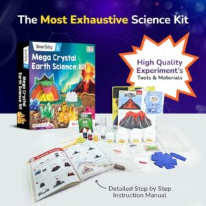Mega Crystal Earth Science Kit | Explore Earth, Crystal, and Fossilization Concepts | Birthday Gift for Boys & Girls I STEM Educational DIY Science Toys for Kids Ages 8,9,10,11,12,13,14
