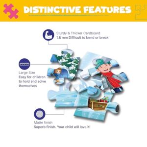 The Puzzl Co - Set of 2 Seasonal Jigsaw Puzzles, 16 Pieces Each | Winter & Monsoon Themes | Educational Puzzles for Kids 4+ Years | Fine Motor Skill Development & Cognitive Play