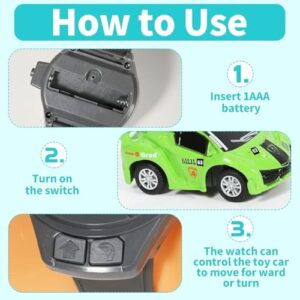 Remote Controlled Watch Car RC Toy, Mini Wrist Watch Remote Control Car Toy for Racing Racing of Boys/Girls 8-14 Years for Birthday, Christmas (Green Lamborgni)