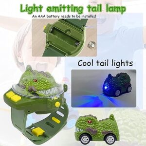 Remote Controlled Watch Car RC Toy, Mini Wrist Watch Remote Control Car Toy for Racing Racing of Boys/Girls 8-14 Years for Birthday, Christmas (Dinasour Multicolor car)