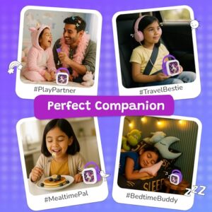 StoryBox Mini, 250+ Stories Preloaded, Karaoke Mic for Singing, RGB Lights, Kids BT Speaker, Musical Toy, Storytelling Toys, Birthday Gift for 6-10 yr Girls - Unicorn with Mic