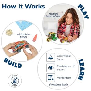 20in1 Spin-n-Go Kit for Kids Ages 6-7-8-9-10-11-12 I Build a Moving Robot, CAR, Airplane & More I Birthday Gifts for Boys & Girls | DIY Science Toy for Kids 6-12 Years Old,Multicolor