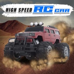 Rc Car Off-Road Remote Control Car Toy for Boys 7-14 Years Rechargeable High Speed Racing Monster Truck 4 Headlight Modes C-Type Charging - Made in India - Maroon