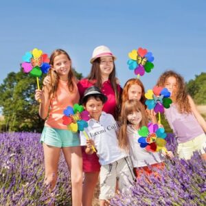 100 Pcs Pinwheel Toys Windmill for Garden Orchard Lawn Farm Beach Decor Birthday Return Gifts for Kids Boys&Girls in Bulk Multi-Color (Pack of 100)