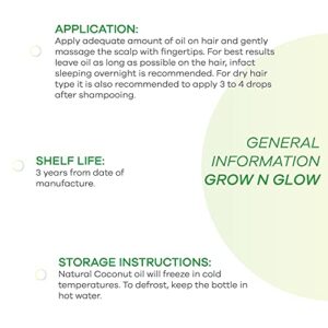 Grow N Glow hair Oil, Coconut Herbal Oil, 200 ml (Pack of 1)