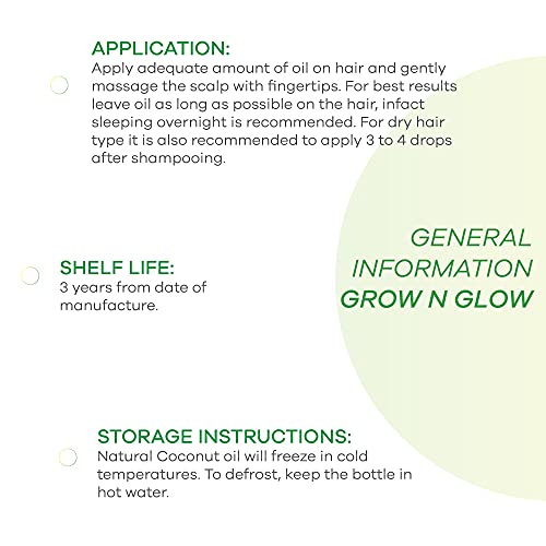 Grow N Glow hair Oil, Coconut Herbal Oil, 200 ml (Pack of 1)