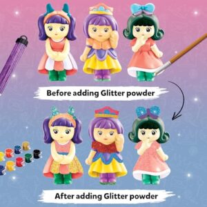 DIY Art and Craft Items | Mould & Paint Princess Craft Set | Make 6 Glitter Fridge Magnets | Fun Art & Craft Kit for Girls & Boys 3-10 Years | DIY Crafting Toys & Gifts for Children